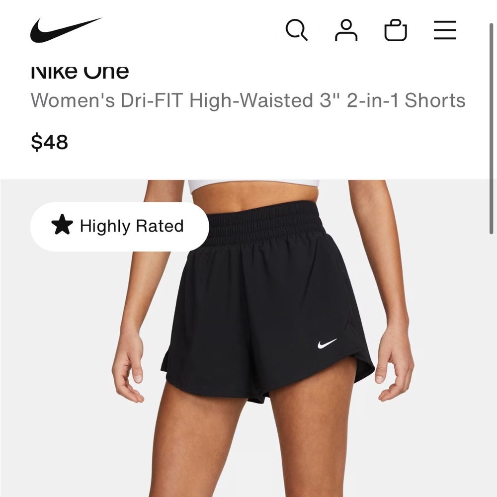 Nike Women's Dri-FIT High-Waisted 3" 2-in-1 shorts